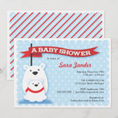 Ours polaires| Invitations de douches pour bébés e (Devant / Derrière)