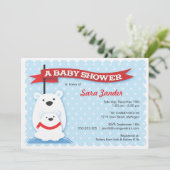 Ours polaires| Invitations de douches pour bébés e (Debout devant)