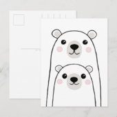Ours polaires - maman ou papa avec carte postale (Devant / Derrière)