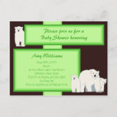 Ours Polar Vert Carte postale Douche Invitation (Devant)