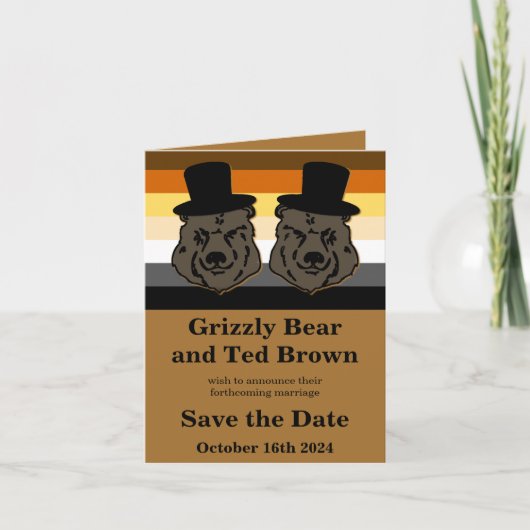 Ours Pride Ours Mariage Sauvez La Date Carte pour (Devant)