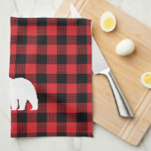 Ours Rouge et noir Buffalo Chèque Serviette de cui (Quart Plié)