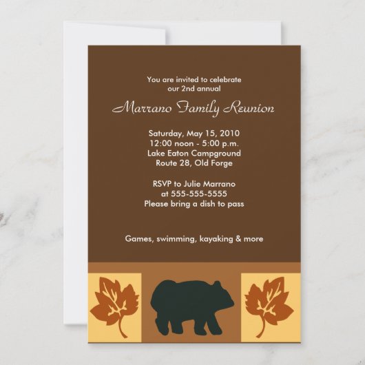 OURS Rustic Lodge style 5x7 Invitation de fête (Devant)