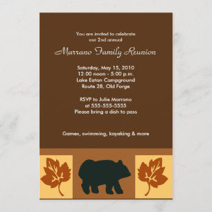 OURS Rustic Lodge style 5x7 Invitation de fête