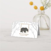 Ours Rustique & Bois Rouge Plaid Invitations de ma (Devant)