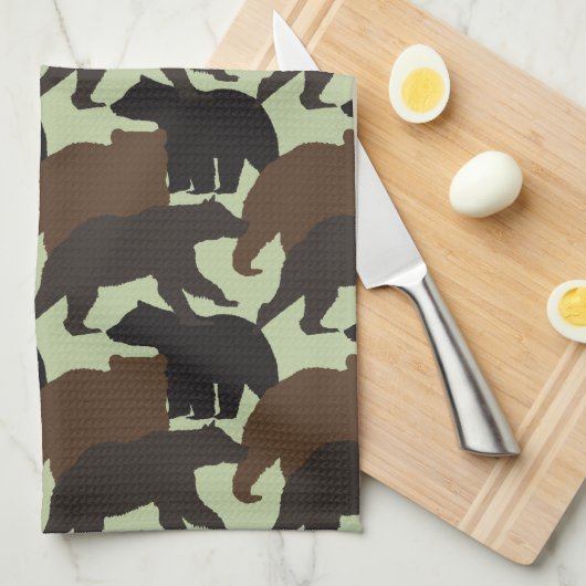 Ours Serviette de cuisine (Quart Plié)