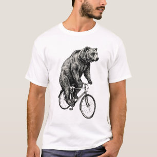 Ours sur T-shirt de vélo : coupe unisexe sérigraph