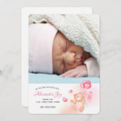 Ours Teddy Avec Ballons Faire-part de naissance ph (Devant / Derrière)