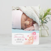 Ours Teddy Avec Ballons Faire-part de naissance ph (Debout devant)
