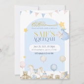 Ours Teddy Baby Blue Boy Aqeeqah Aqeeqa Invitation (Devant)