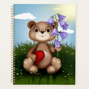 Ours tenant un bouquet de fleurs-30926