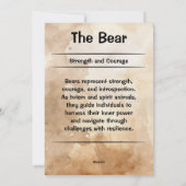 Ours Totem Esprit Animal Signification Carte (Dos)