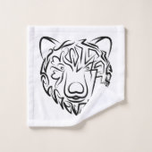 Ours tribal noir et blanc (Gant de toilette)