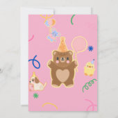 Ours vert éditable Invitation d'anniversaire (Dos)