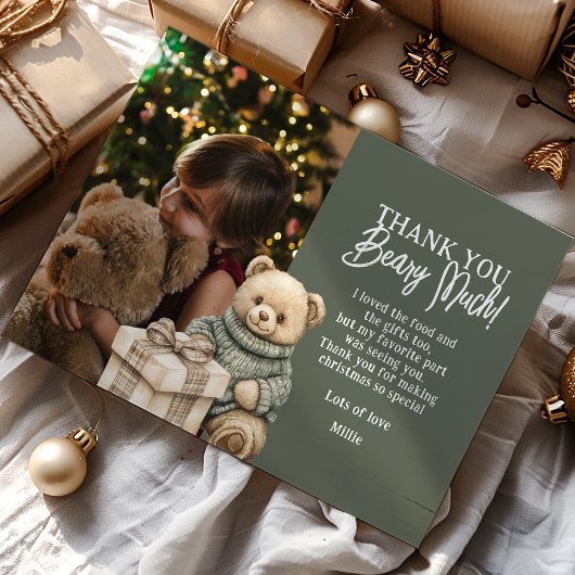 Ours vert merci Beary Noël
