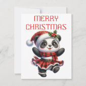 Ourson Panda Danseur - Carte de Noël (Devant)