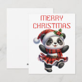 Ourson Panda Danseur - Carte de Noël (Devant / Derrière)