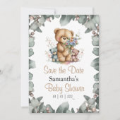 Oursons jumeaux aquarelle  la date Carte postale (Devant)