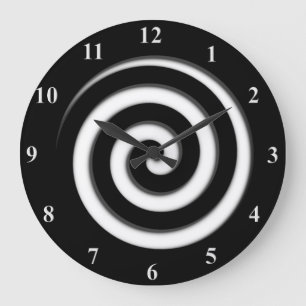 Out Black Spiral Hypno Wall Clock Grote Klok