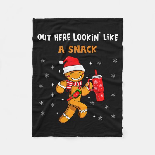Out Here Looking Like A Snack Funny Gingerbread Ch Fleece Deken (Voorkant)