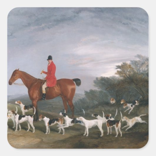 Out Hunting, 1841 Vierkante Sticker (Voorkant)