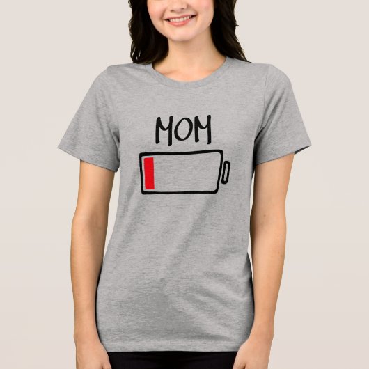 Out of Batteries – Mom Tri-Blend Shirt (Voorkant)