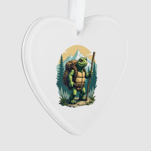 Out Of Breath Hiking Society Turtle T-Shirt Ornament (voorkant)