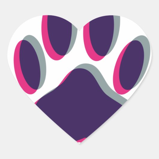 Out-of-Focus Dog Paw-afdrukken Hart Sticker (Voorkant)