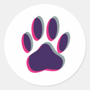 Out-of-Focus Dog Paw-afdrukken Ronde Sticker