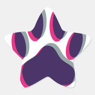 Out-of-Focus Dog Paw-afdrukken Ster Sticker