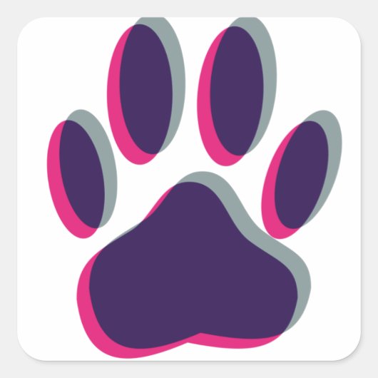 Out-of-Focus Dog Paw-afdrukken Vierkante Sticker (Voorkant)