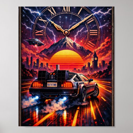 Out of Time – Retro Futuristic Sci-Fi Wall Art Poster (Voorkant)