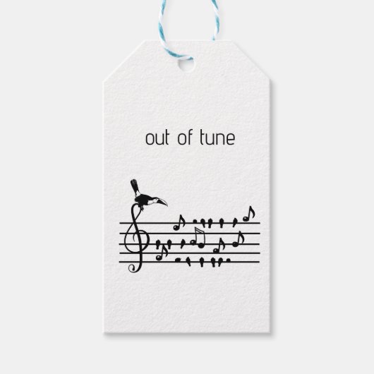 Out of Tune, toekan bij zangvogels Cadeaulabel (Voorkant)