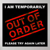 Out Order Funny Poster noir (Devant)