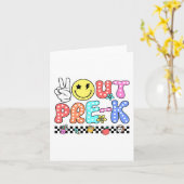 Out Pre-k School Afstuderen Groovy Laatste dag van Kaart (Gele Bloem)