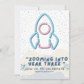 Out to space Birthday party invitation Card (Devant)