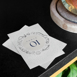 Out to space Birthday Party Table Flat card Kaart