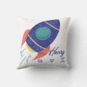 Out to space Rocket Baby Customizable Kussen (Achterkant)