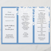 Out Tree, Blue Tri-Fold Wedding Program Sjabloon (Voorkant)