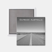 Outback Australia Road en noir et blanc - Magnet (Recto/Verso)