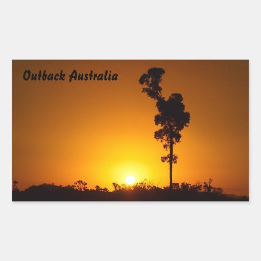 Outback Australia sunset rechtangular sticker (Voorkant)