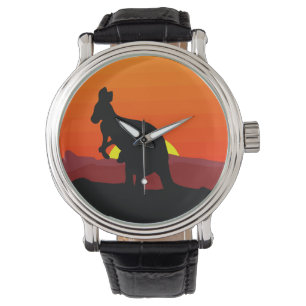 Outback Australian Kangaroo op Sunset Horloge