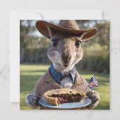 Outback Delight: A Kangaroo Eats Aussie Meat Pie Save The Date (Achterkant)