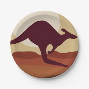 Outback kangaroo papieren bordje