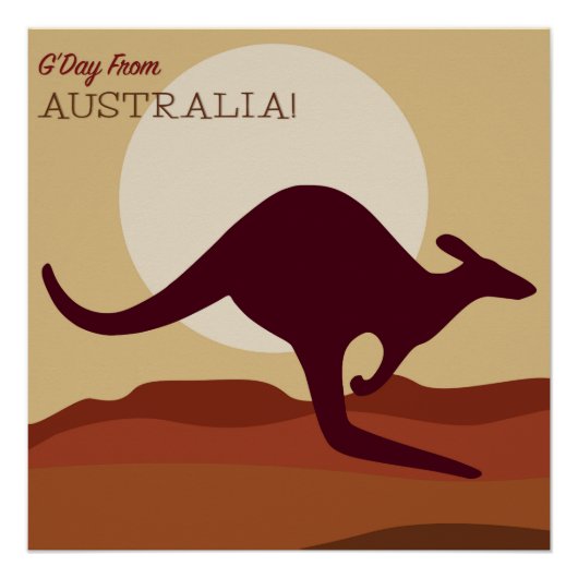 Outback kangaroo perfect poster (Voorkant)