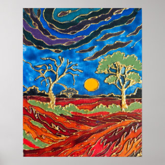 Outback Moonrise – Australische landschapskunstpri Poster