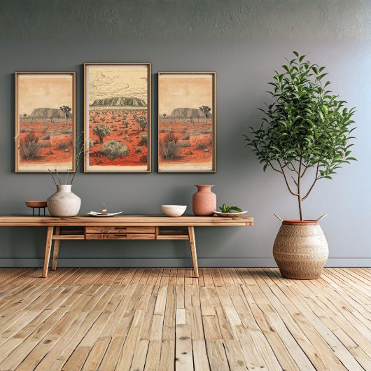 Outback Odyssey – Retro Australian Desert Travel  Muurkunst Sets