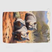 Outback Trio: Wombat Wanderers, Golfhanddoek (Horizontaal)