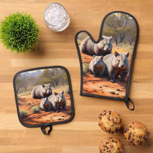 Outback Trio: Wombat Wanderers, Ovenwant & Pannenlap Set (Top down)