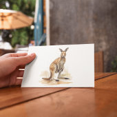 Outback Wanderer: Waterverf Kangaroo Briefkaart